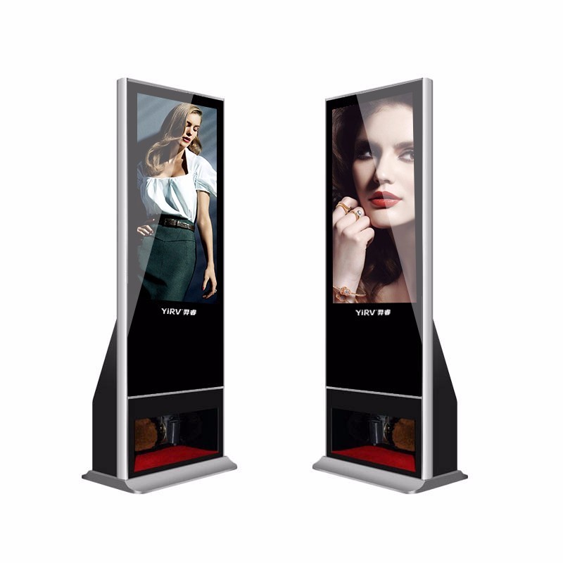 擦鞋广告机立式49寸,支持各种擦鞋广告显示屏外观尺寸定制
