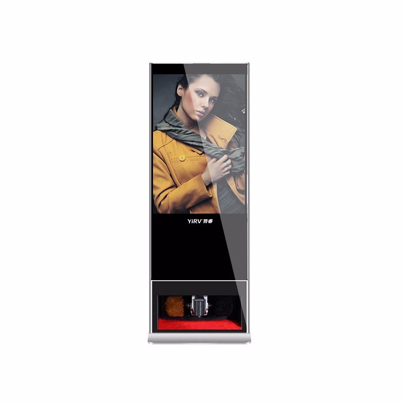 立式擦鞋广告机55寸,支持各种擦鞋广告机外观尺寸定制