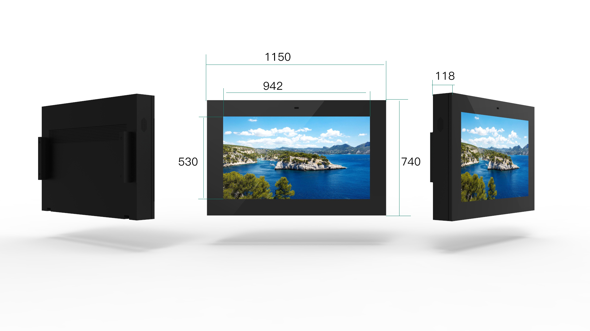 户外广告机65寸壁挂款式,支持各种外观尺寸定制